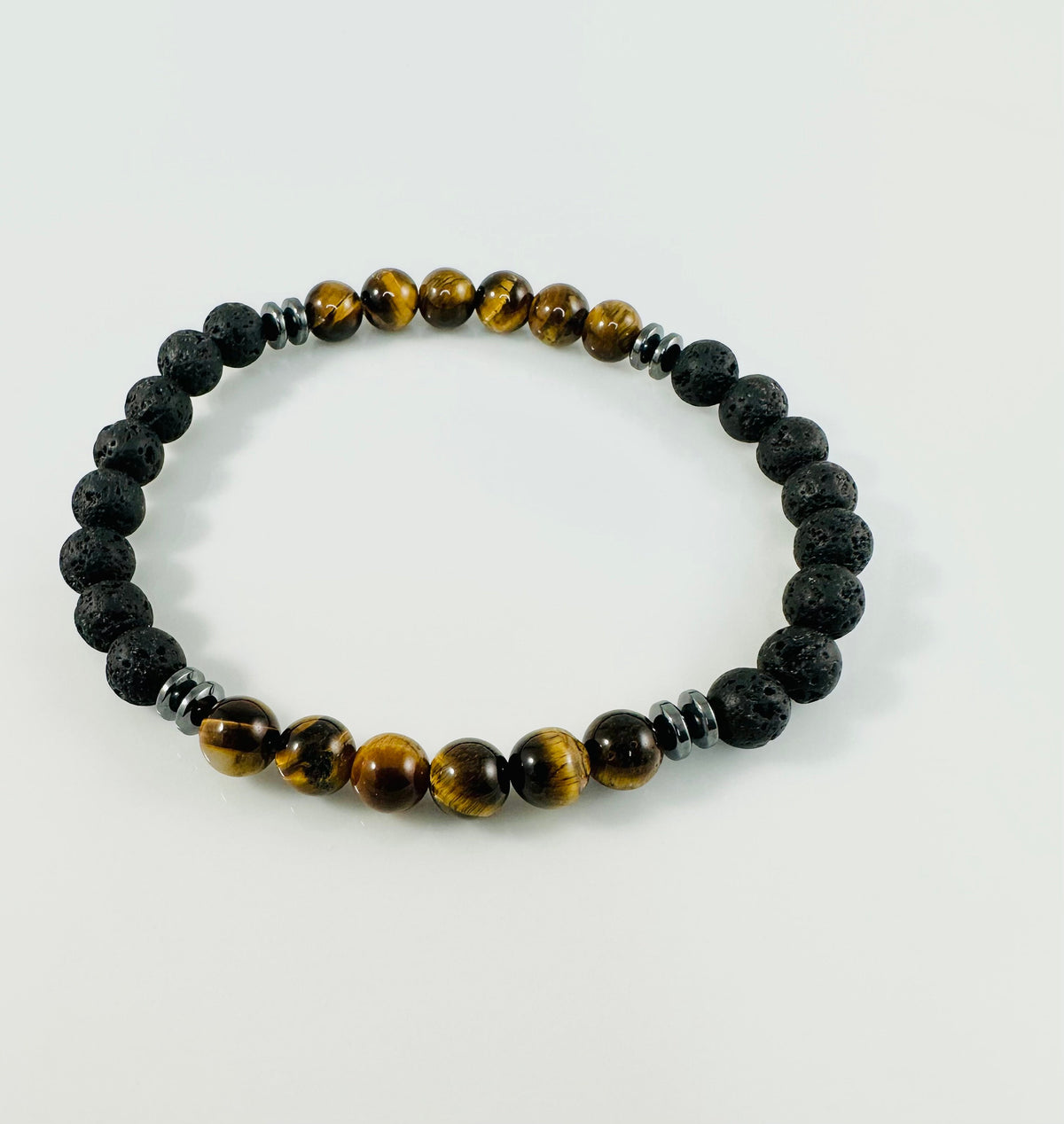 Brown Black Gray Beaded Men Bracelet,Protection Simple Minimalist Men Bracelet,Tiger Eye Heishi Men Bracelet,Hematite Men Unisex Bracelet
