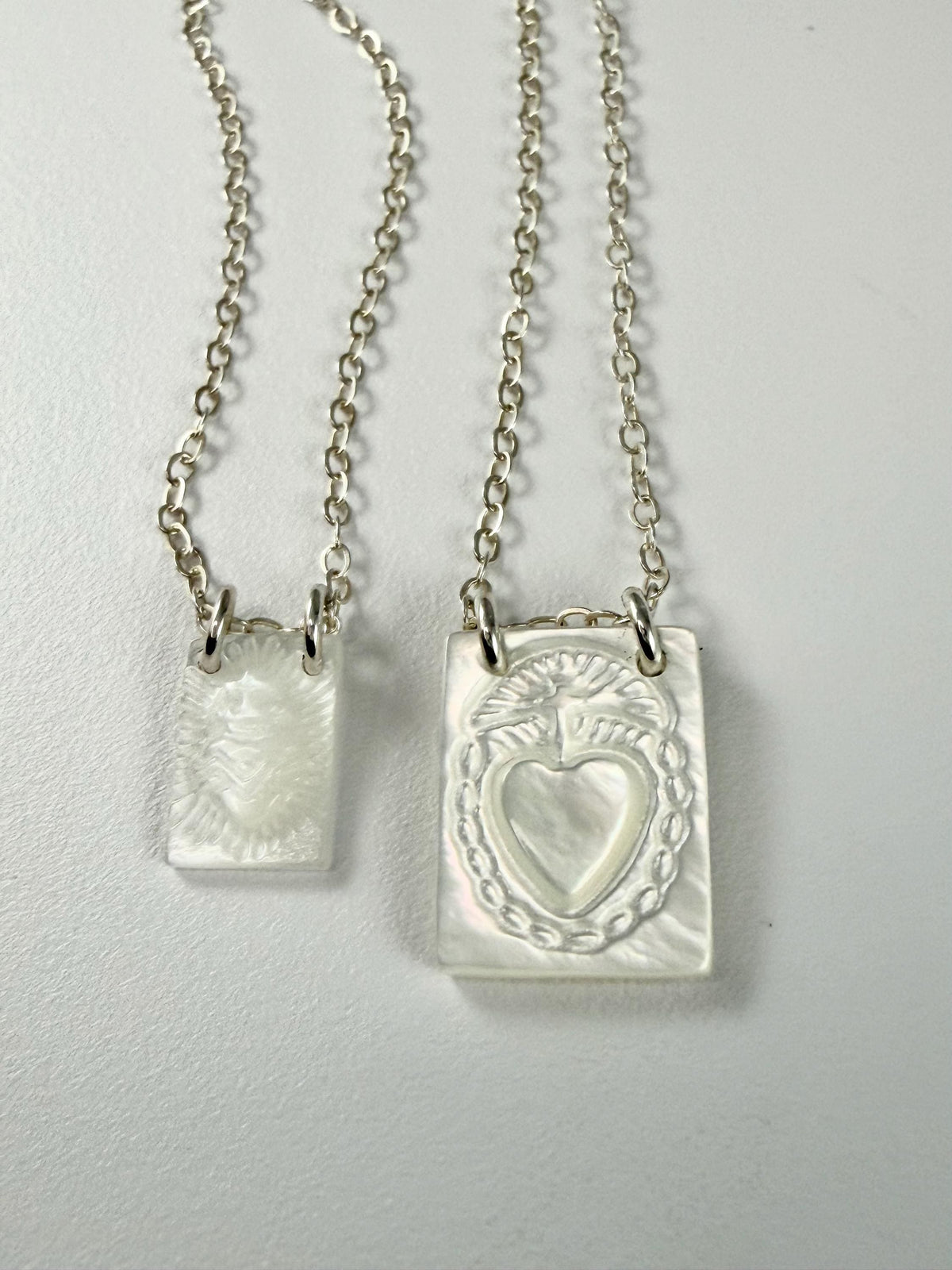Mother of Pearl Scapular Charms,Sacred Heart Miraculous Virgin Mary Charms,Catholic Escapulario Religious Jewelry Gift