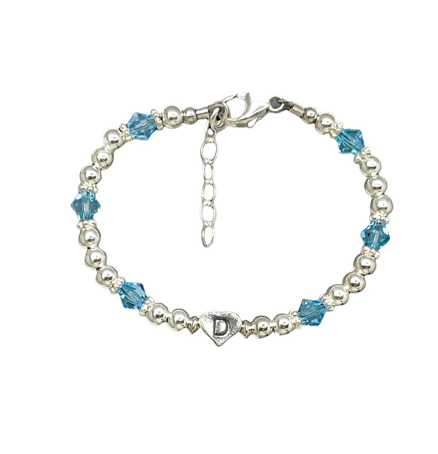 4mm Sterling Silver Beaded Ball Heart Bracelet,Stackable bracelet,Silver Ball Bracelet