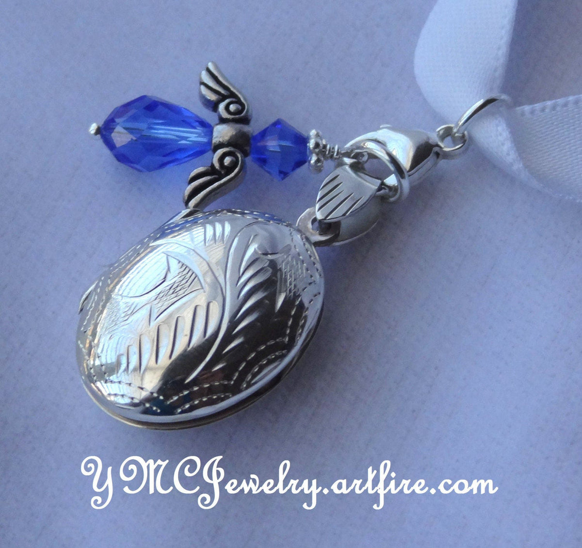 Something Blue Locket Charm, Something Blue Bouquet Charm,Blue Wedding Bouquet Memorial Locket Charm, Personalized Memory Bouquet Charm