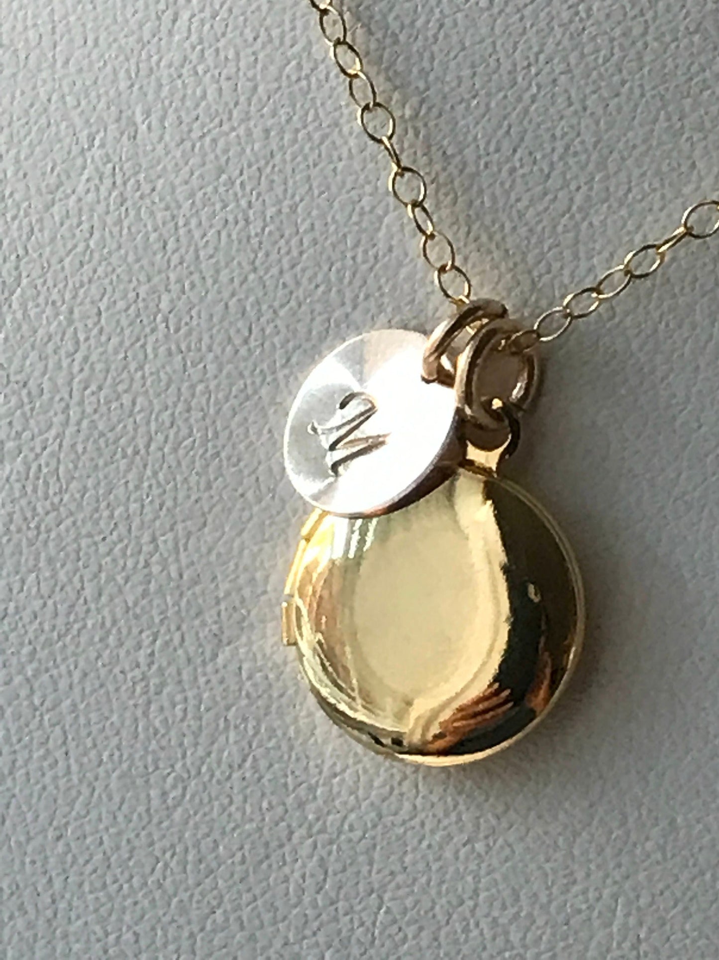 Gold Initial Girls Locket Necklace,Heart Locket Necklace,Flower Girl Locket Necklace Children Locket Necklace, Dainty Little Locket Necklace