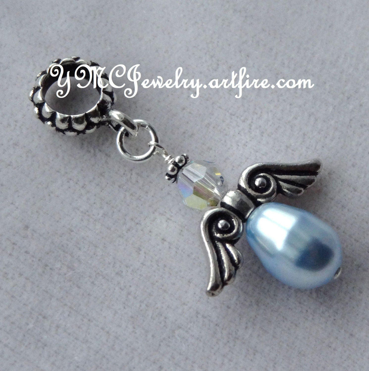 Something Blue Charm,Something Blue Bouquet Charm,Navy Blue European Charm,Something Blue Wedding Bouquet Charm,Silver Pearl Bouquet Charm