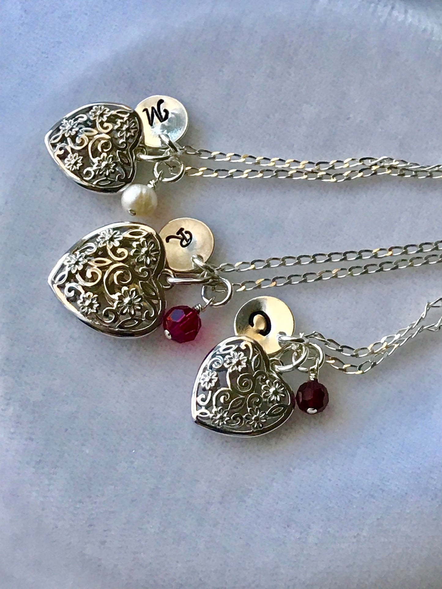 Initial Mother and Daughter Necklace Set, Mother and Daughter Jewelry, Mommy And Me Jewelry, Mommy & Daughters Set Jewelry Set of Three