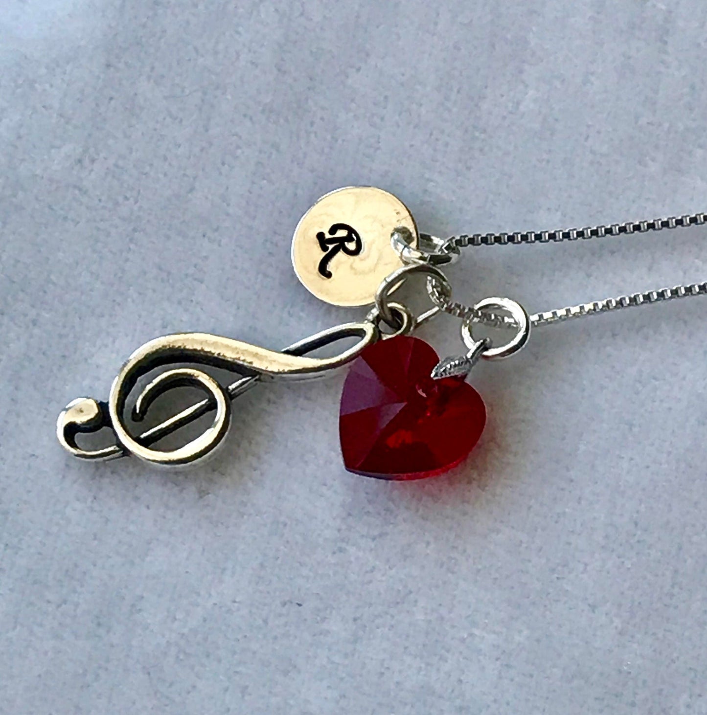 Personalized Music Note Heart Charm Necklace,Treble Clef Necklace,Music Necklace,Note Necklace,Musical Necklace, Music Jewelry, Music Lover