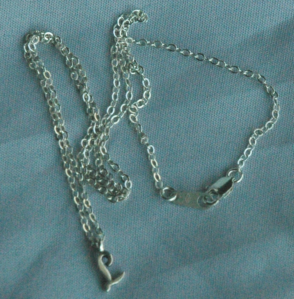 Petite Sterling Silver  Necklace With Two Initial Charm