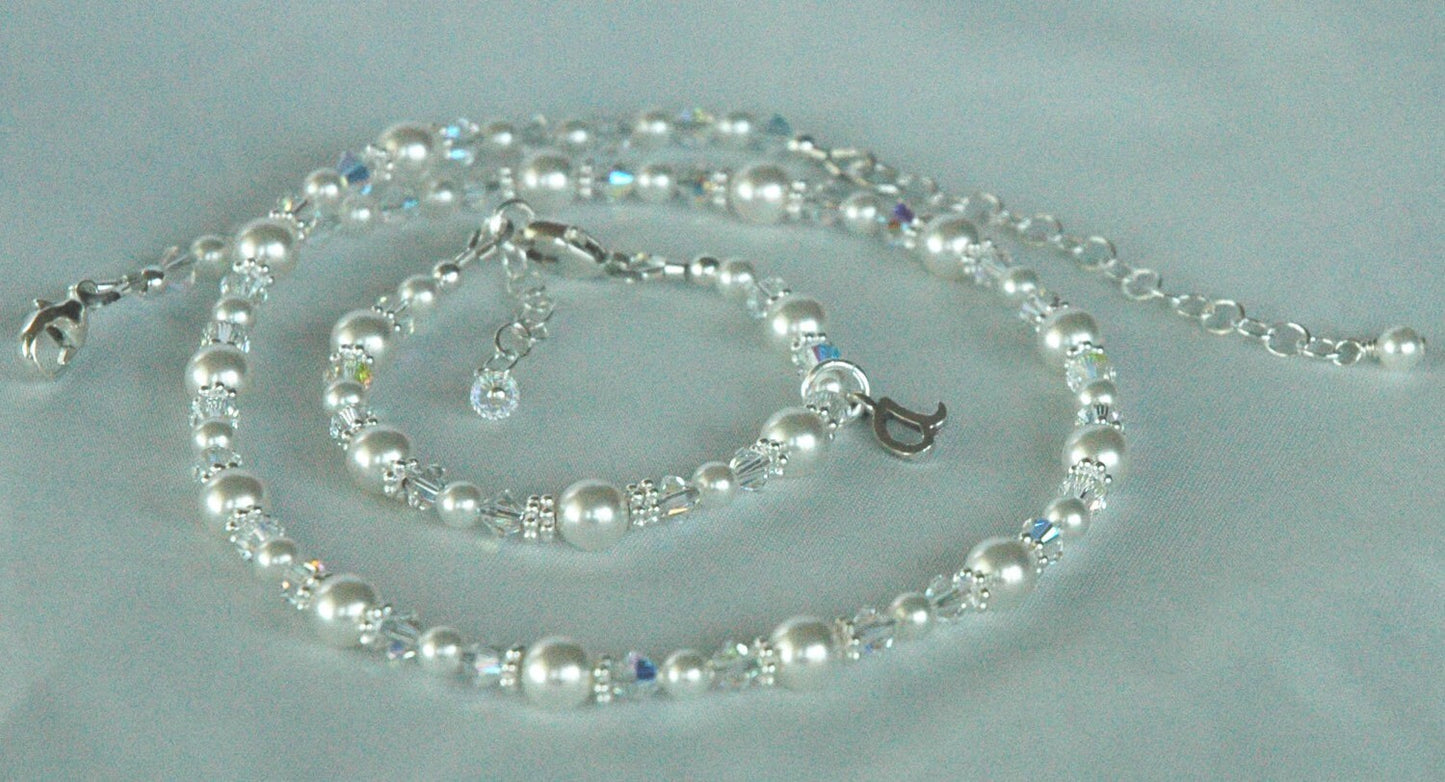 First Communion Cross Pearl Crystal Necklace,Baby Baptism Cross Necklace,Confirmation Necklace,Pearl Cross Necklace, Silver Cross Necklace