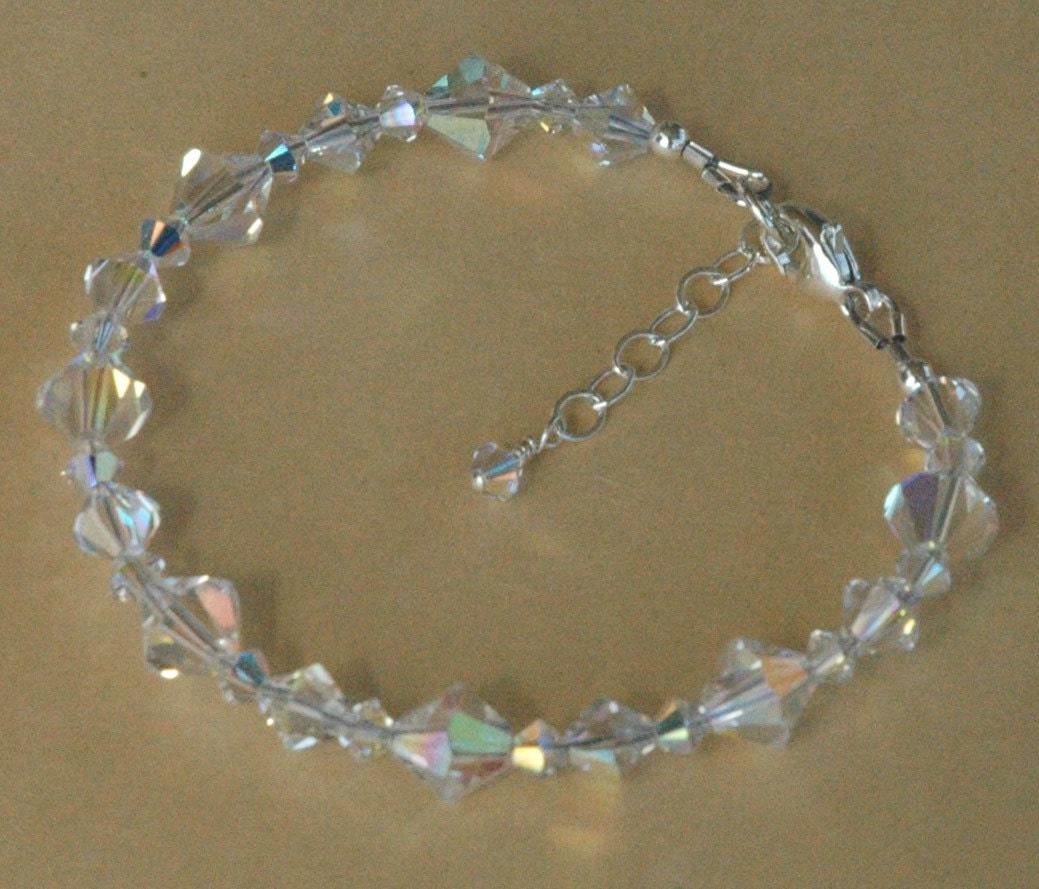 Flower Girl Bracelet,Crystal Initial Personalized Girls Bracelet,Little Girl Bracelet,Baby Girl Toddler Bracelet,Newborn Twins ID Bracelet