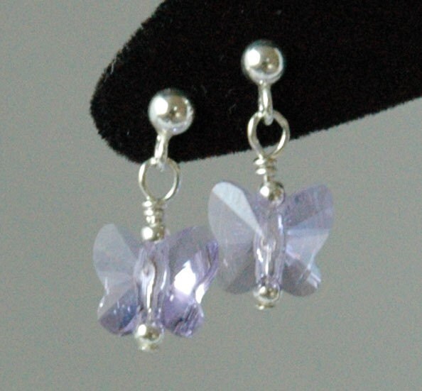 Aquamarine Butterfly Earrings, Butterfly Earrings, Crystal Butterfly Earrings,Blue Earrings,March Birthstone Earrings,Light Blue Earrings