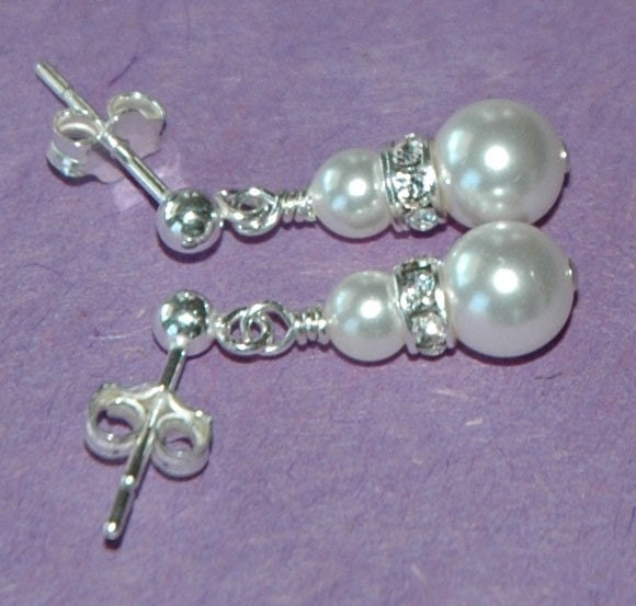 Bride Pearl Bracelet/Earrings Set,Bridesmaid Gift Jewelry,Bride Pearl SET,Bridal Pearl Bracelet,Bridal Pearl Earrings,Wedding Pearl Jewelry