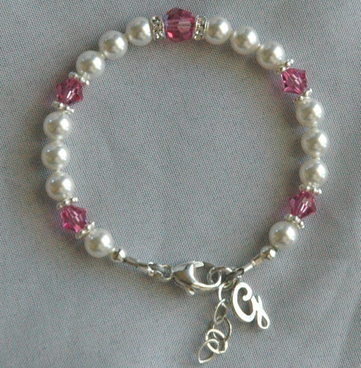 Custom Initial Children and Cross Bracelet,Monogram Baptism Bracelet,First Holy Communion Cross Bracelet,Personalized Flower Girl Bracelet