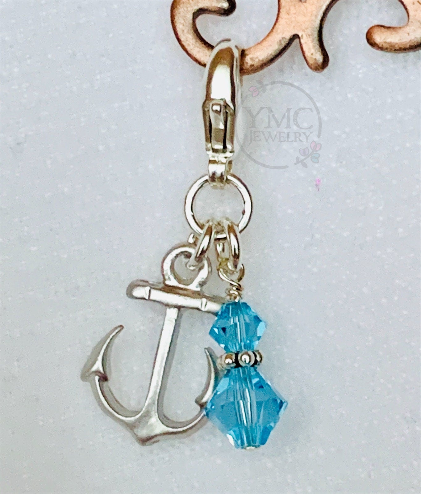 Something Blue Anchor Bouquet Charm,Something Blue Bouquet Charm,Something Blue Nautical Wedding Bouquet Charm,Keepsake Gift for the Bride