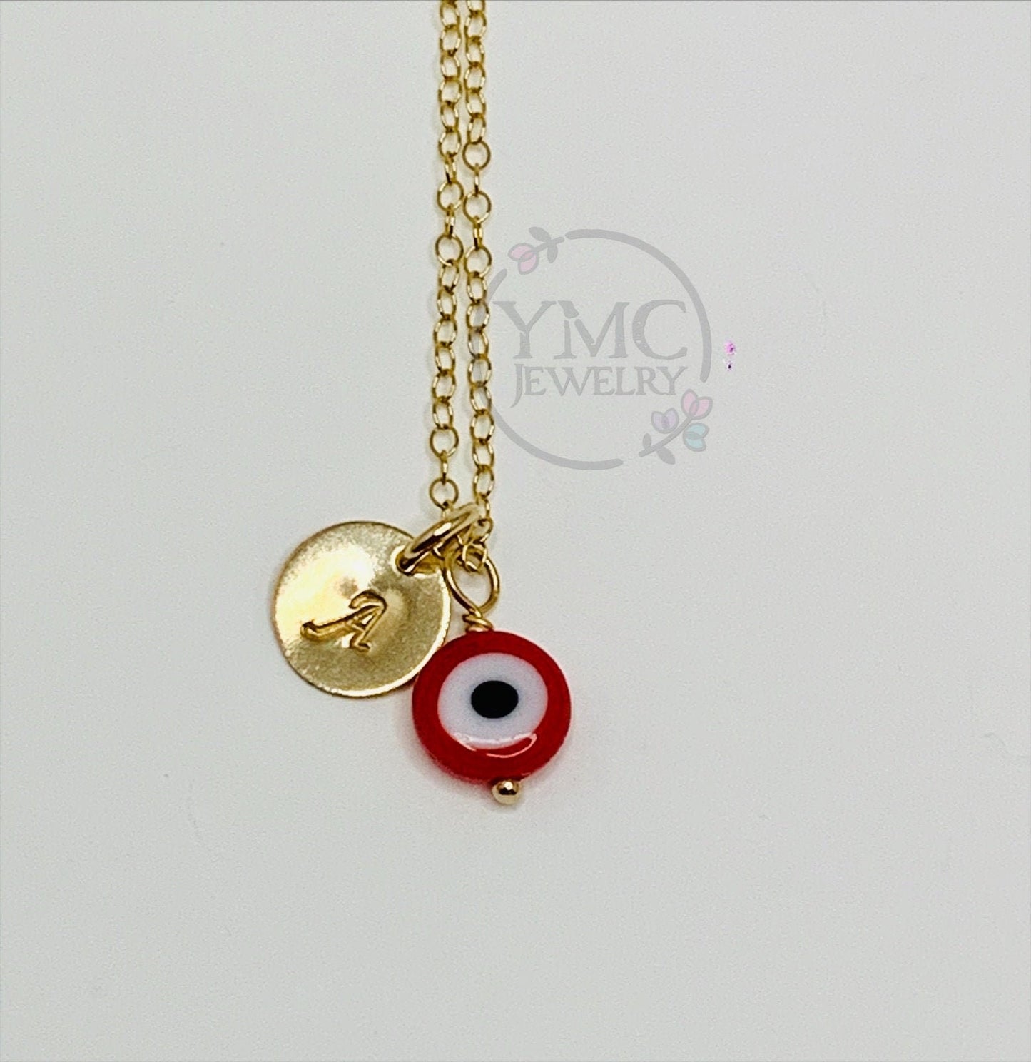 Personalized Evil Eye Necklace,Gold Evil Eye Necklace,Silver Evil Eye Necklace,Dainty Evil Eye Necklace,Gold Initial Necklace,Tiny Evil Eye