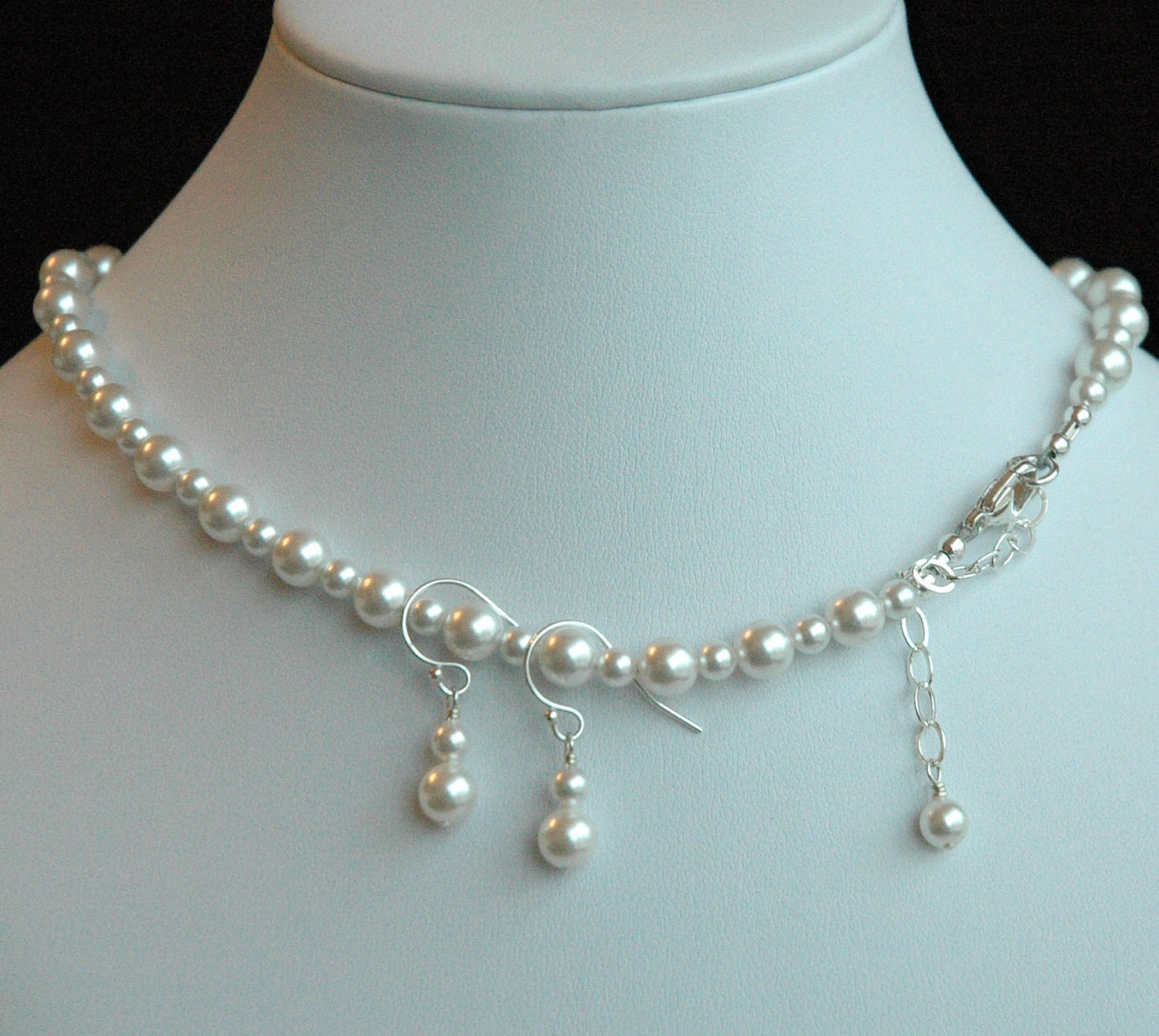 Crystal Pearls and Sterling Silver Children Earrings,Flower Girl Pearl Earrings,Confirmation First Communion Earrings,Teen Pearl Earrings