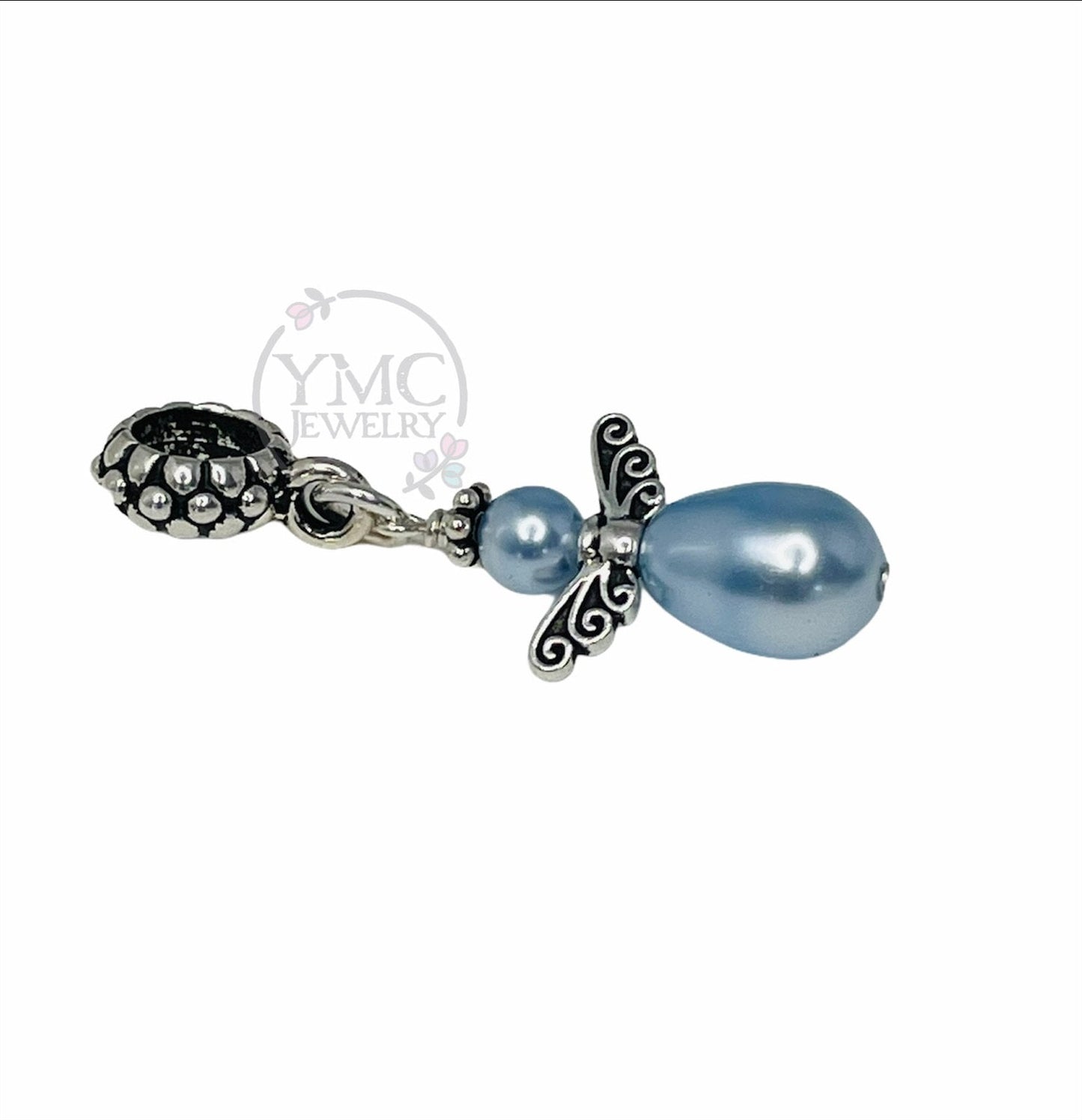 Something Blue Angel Bouquet Charm, Mom to Bride,Wedding Gown Charm,Gift for Daughter on Wedding,Something Blue Wedding Bouquet Charm