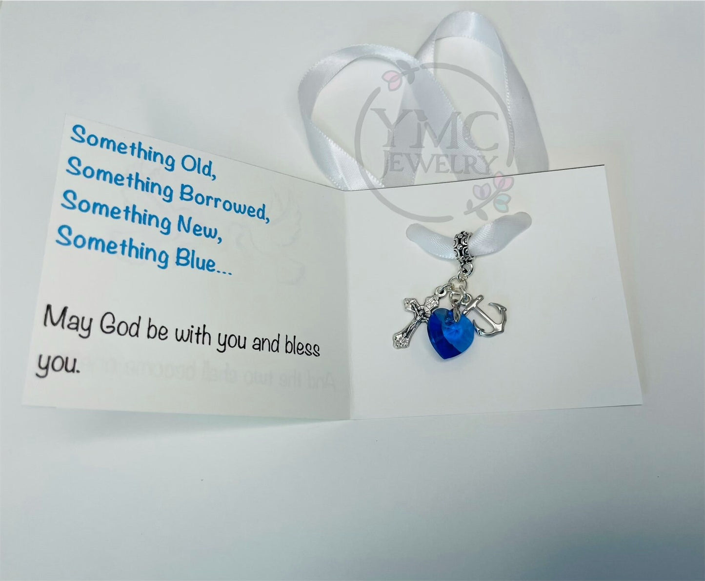 Something Blue Bridal Bouquet Photo Charm,Bridal Wedding Bouquet Photo Charms Sentimental Wedding Keepsake,Gift for Daughter on Wedding Day
