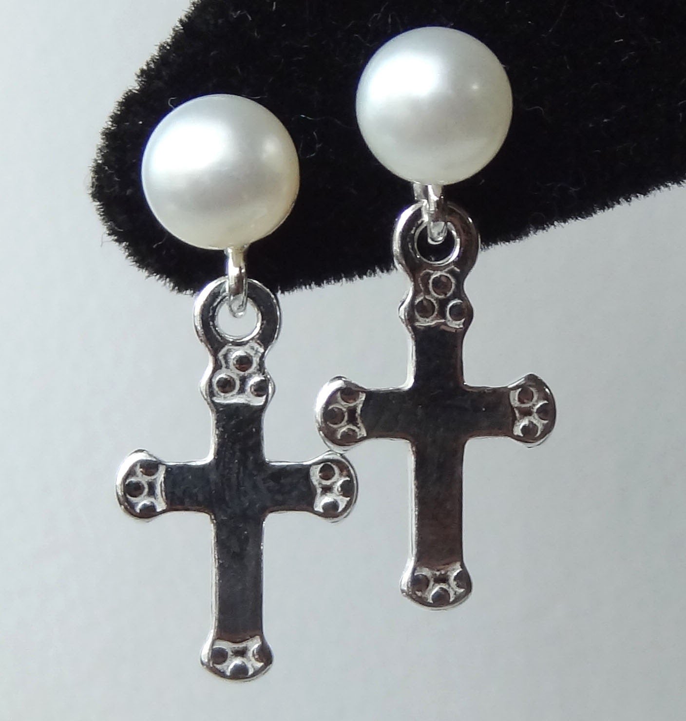 Sterling Silver Small Fancy Cross Stud Post Earrings, Cross Earrings, First Communion Earrings, Confirmation Earrings, Cross Stud Earrings