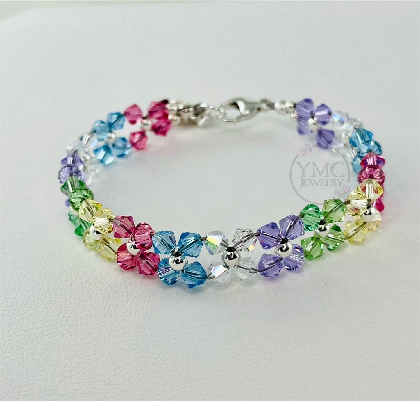 Rainbow Colorful Multicolor Double Strands Tennis Kids Bracelet