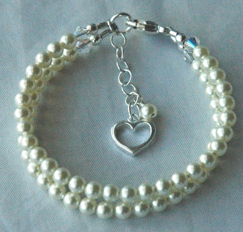 Double Strand PRESTIGE Baby Pearl Bracelet,Flower Girl Bracelet,Confirmation Bracelet,First Communion Bracelet,Junior Bridesmaid Bracelet