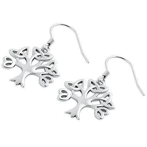 Sterling Silver Celtic Tree of Life Earrings, Celtic Dangle Earrings, Celtic Knot Earrings,Irish Earrings, St. Patrick's Day,Celtic Earrings
