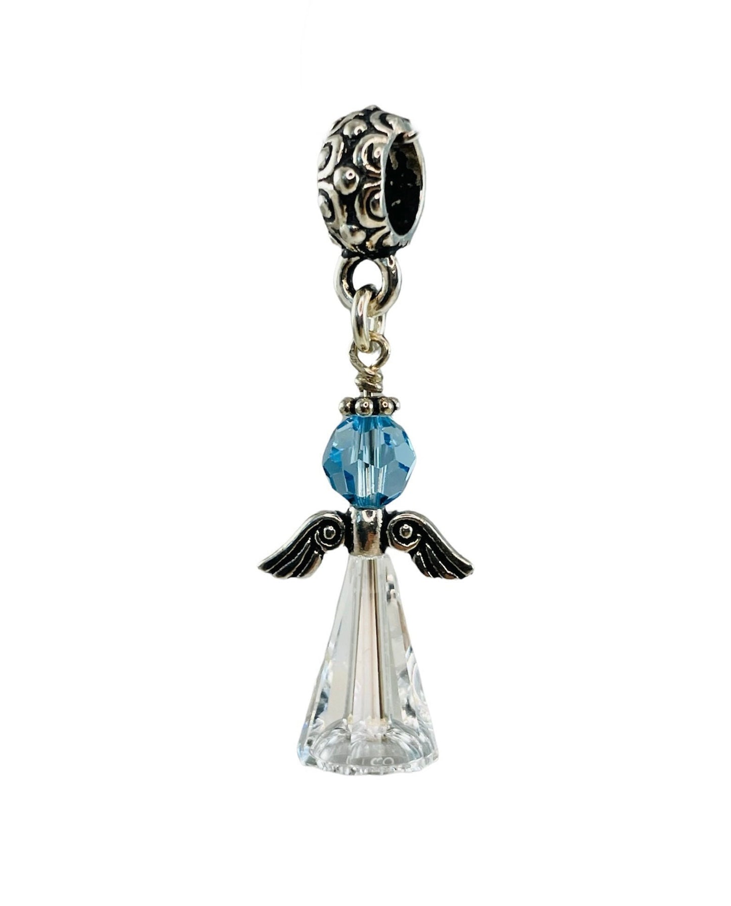 Something Blue Keepsake Bouquet Charm,Bride Bridal Bouquet Charm,PRESTIGE Crystal Blue Angel Charm,Something Blue Wedding Bouquet Charm