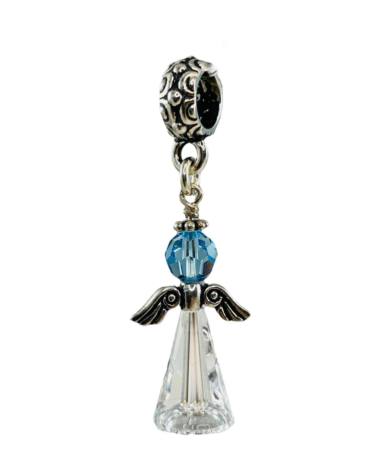 Something Blue Keepsake Bouquet Charm,Bride Bridal Bouquet Charm,PRESTIGE Crystal Blue Angel Charm,Something Blue Wedding Bouquet Charm