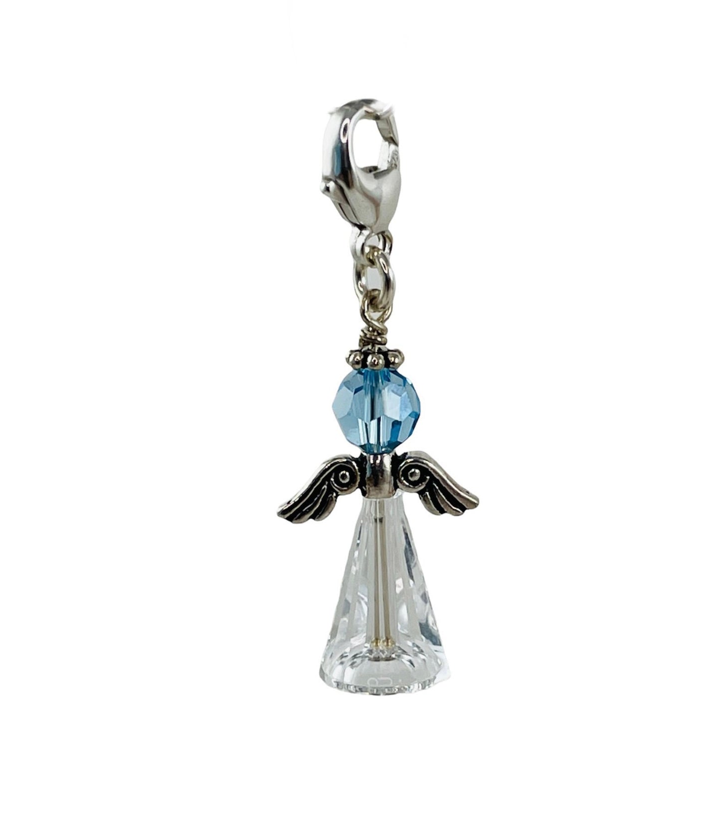 Something Blue Keepsake Bouquet Charm,Bride Bridal Bouquet Charm,PRESTIGE Crystal Blue Angel Charm,Something Blue Wedding Bouquet Charm