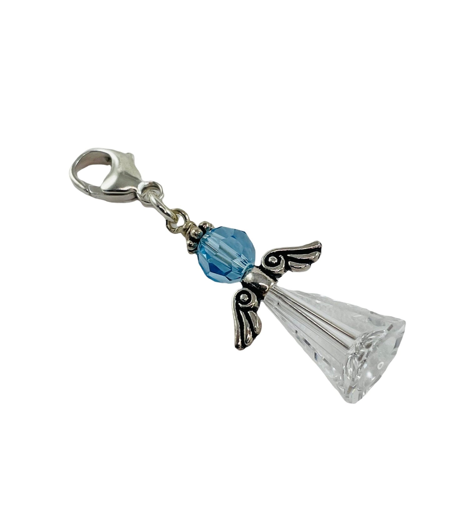 Something Blue Keepsake Bouquet Charm,Bride Bridal Bouquet Charm,PRESTIGE Crystal Blue Angel Charm,Something Blue Wedding Bouquet Charm