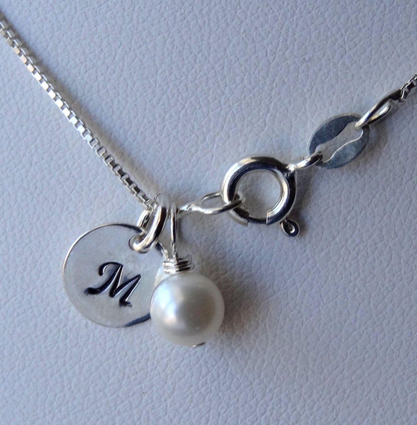 Hand Stamped Sterling Silver Disc Charm, Custom engraved Initial and Number charm, Monogrammed Initial Charm, Monogram Personalized Charm
