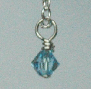 Sterling Silver and S Crystal Birthstone Dangle Charm, Add-On Birthstone Charm