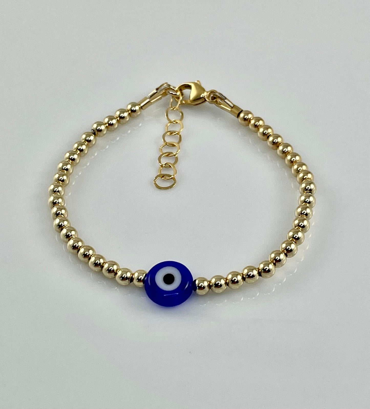 Gold Baby Blue Evil Eye Bracelet,Baby Protection Bracelet,Gold Evil Eye Baptism Bracelet,Baby Shower Gifts,Dainty Layers Stackable Bracelets