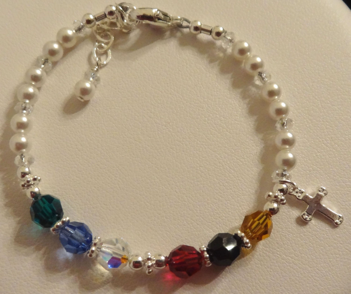 Salvation Necklace,Confirmation Necklace,First Communion Necklace,Prayer Necklace,Easter Necklace,Cross Colorful Crystal Religious Necklace