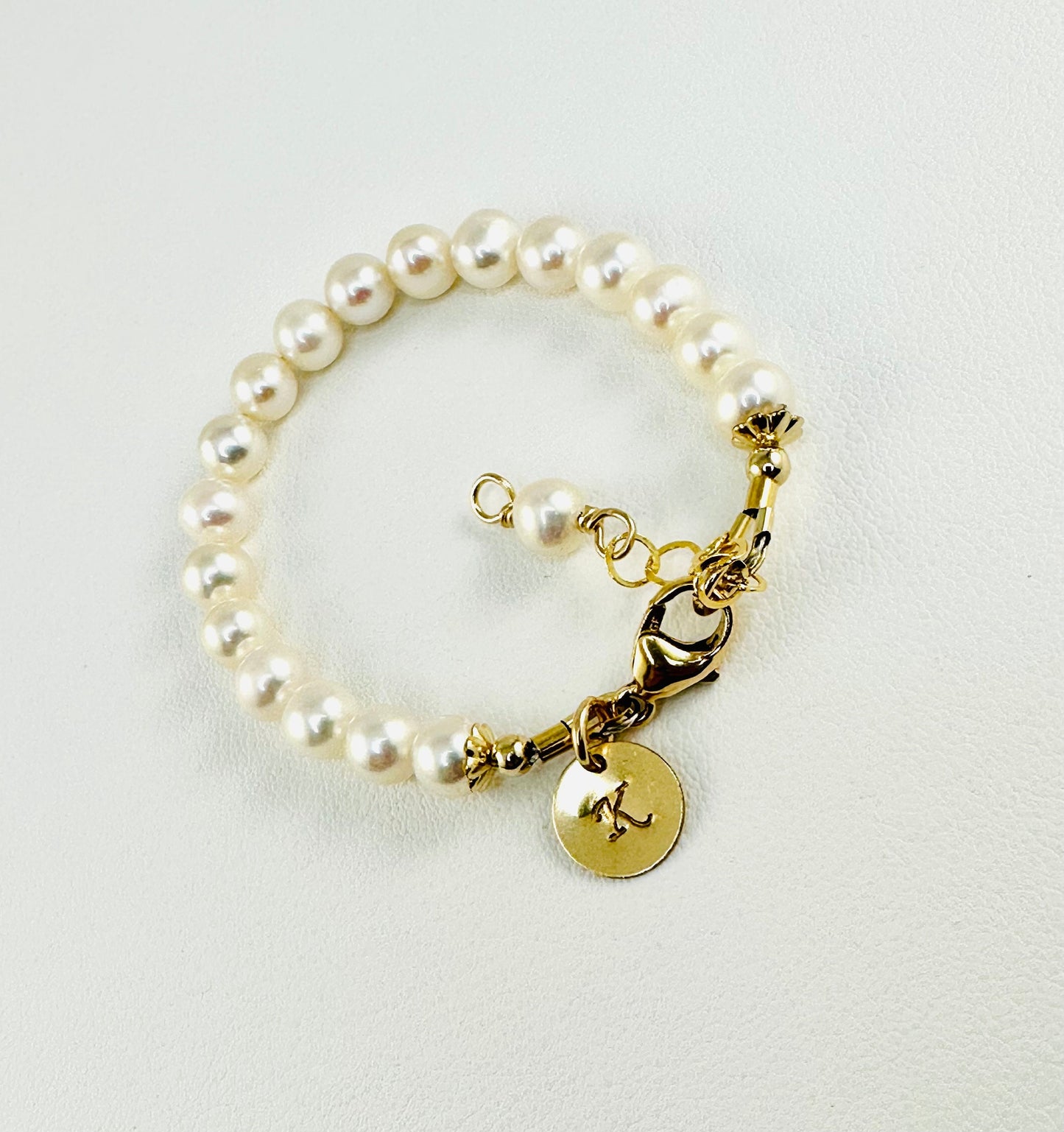 Gold Baby to Bride Pearl Bracelet,Freshwater Pearl Baby Bracelet,Christening Baptism Blessing Bracelet,Baby to Adult Pearl Bracelet