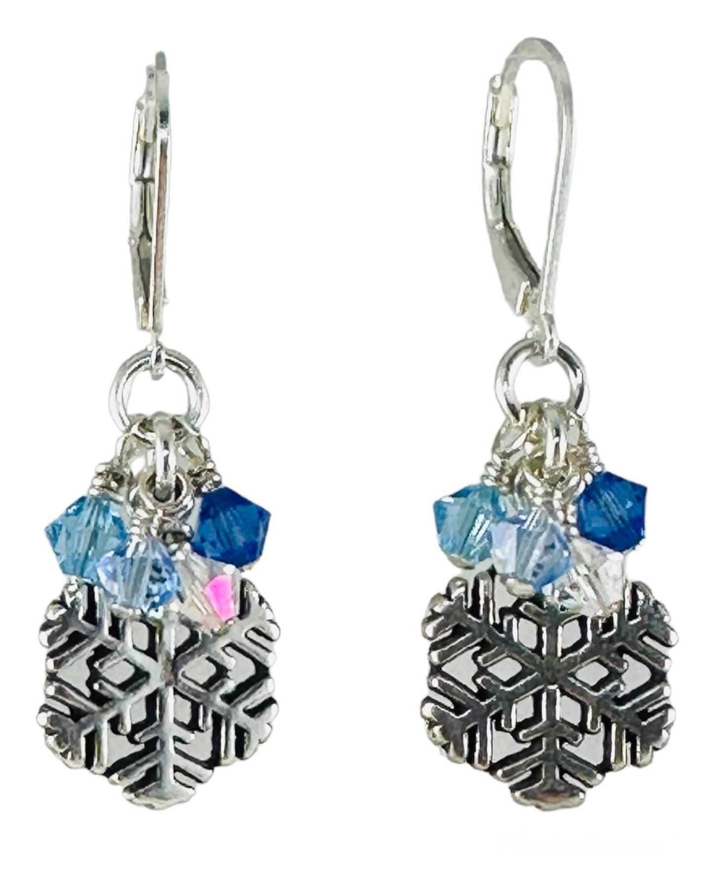 Sterling Silver Snowflake Winter Holiday Earrings, Winter Wedding Earrings