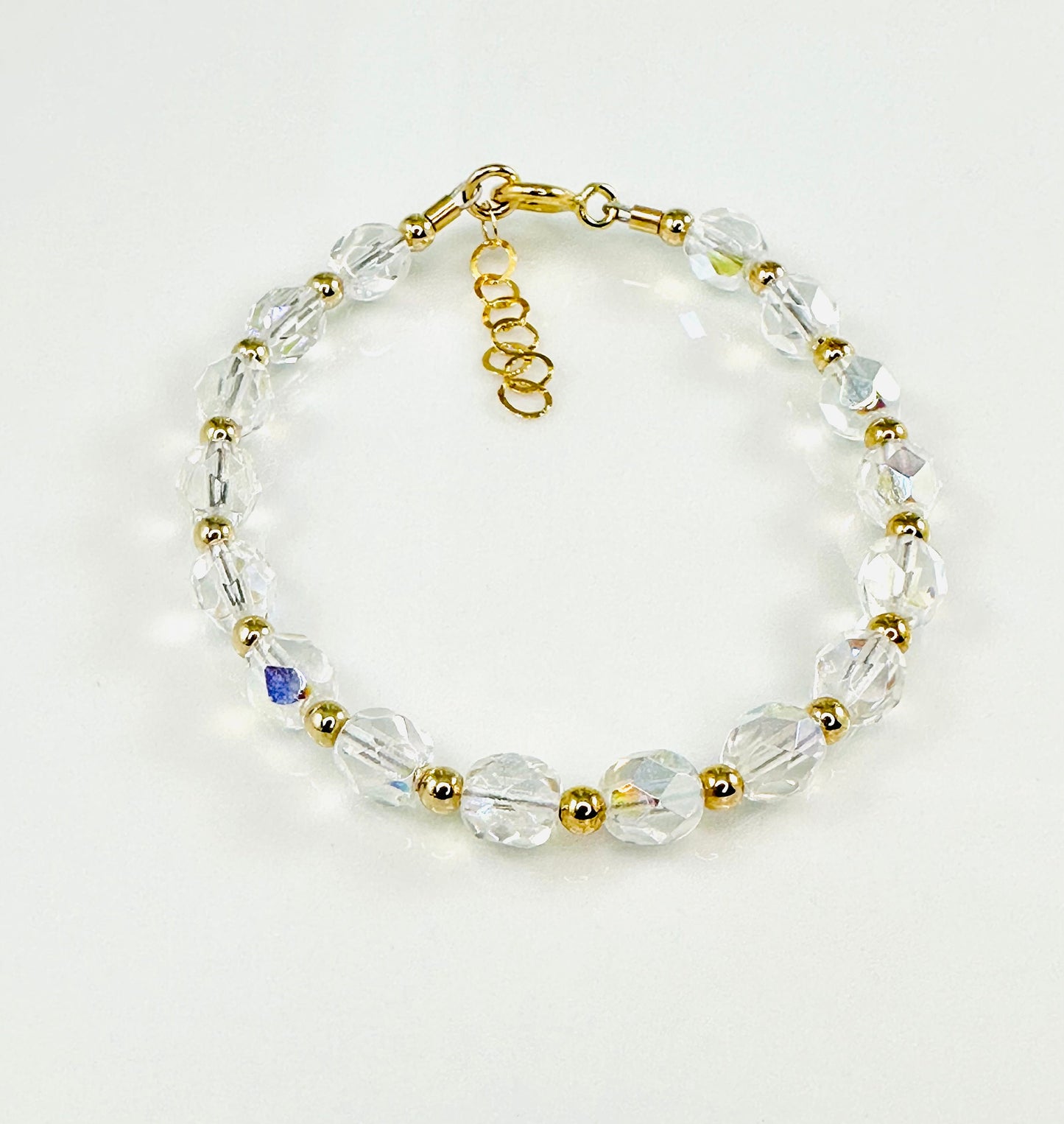 Gold Baby Crystal Bracelet,Flower Girl Bracelet,Bracelet for Baby Little Girl Baby Girl Toddler Newborn Twins ID Bracelet,
