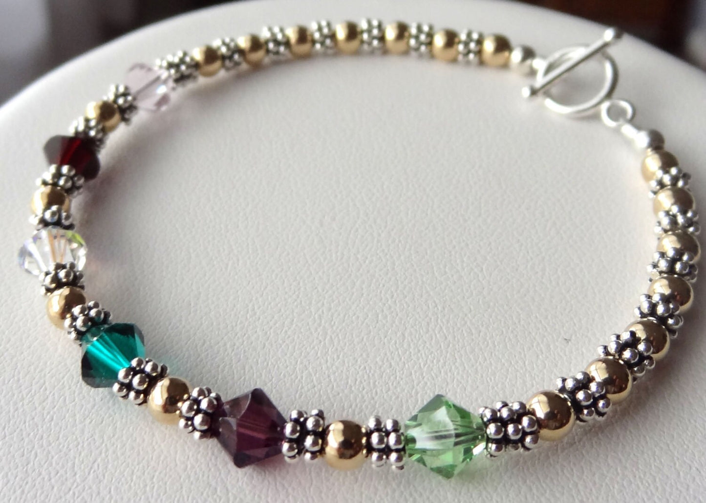 Sterling Silver Family Birthstone Bracelet, Delivery Nurse, RN Bracelet, Bracelet Gift for Grandmother Nanny Mimi Gigi Nana, Family Bracelet