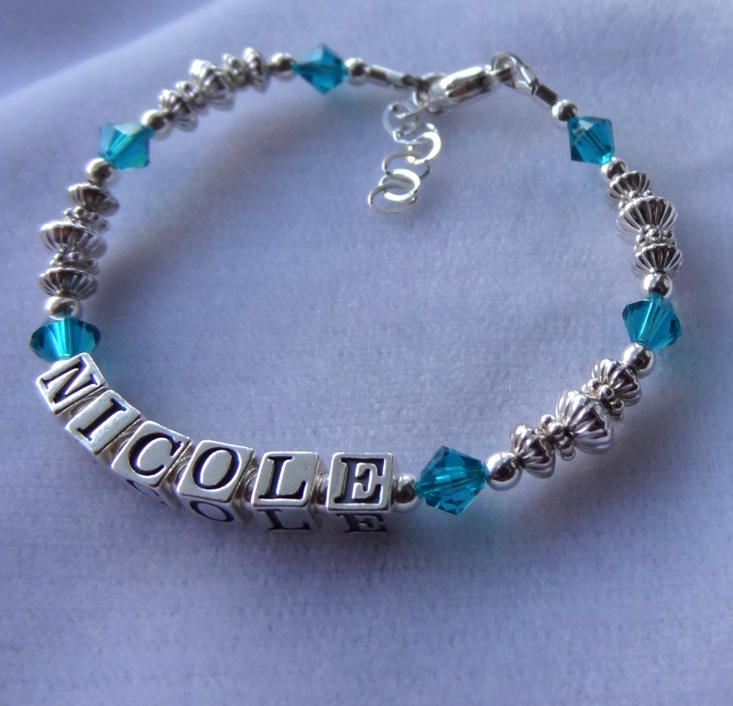 Baptism Pink Pearl Name Bracelet, Baby Pink Name Bracelet,First Communion Bracelet, Baby Pink Girl Bracelet,Pink Lavender Name Bracelet