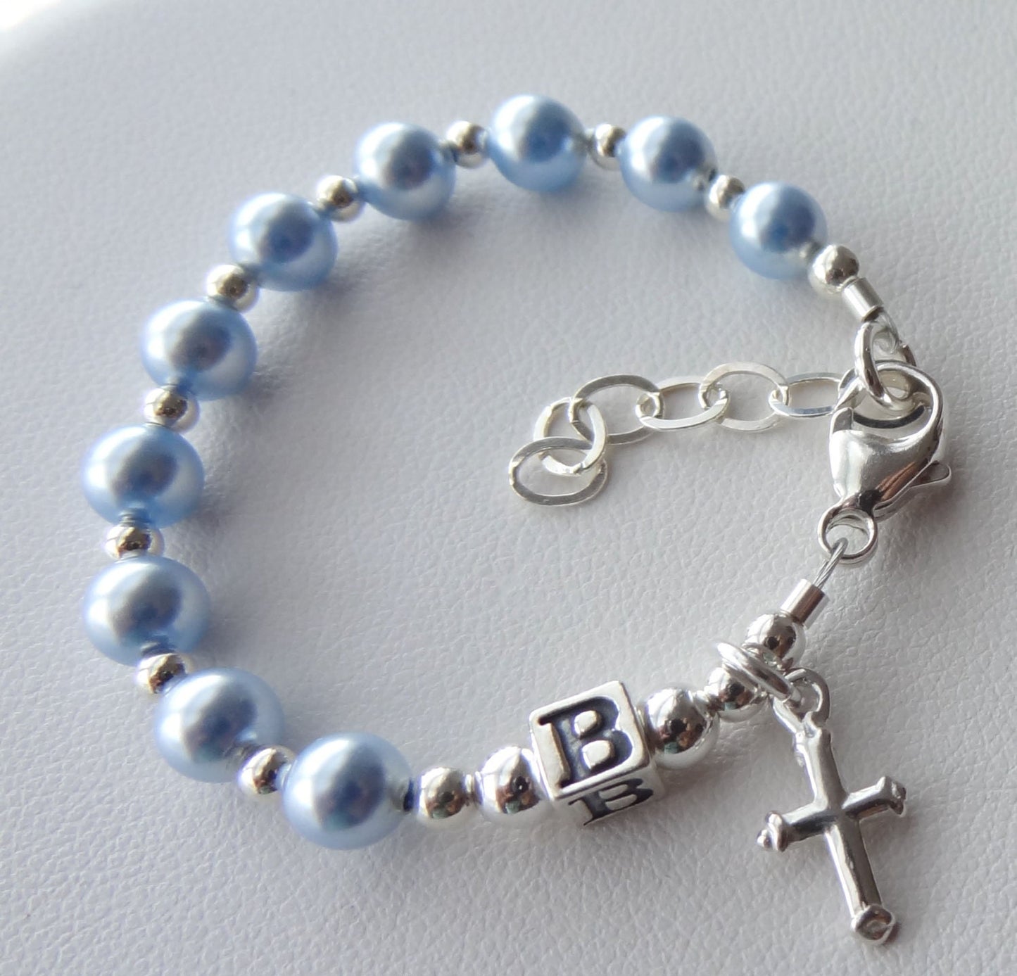 Baby Boy/Girl Baptism Personalized Rosary Bracelet, Baptism Christening First Holy Communion Bracelet, Sterling Silver Baby Girl Bracelet