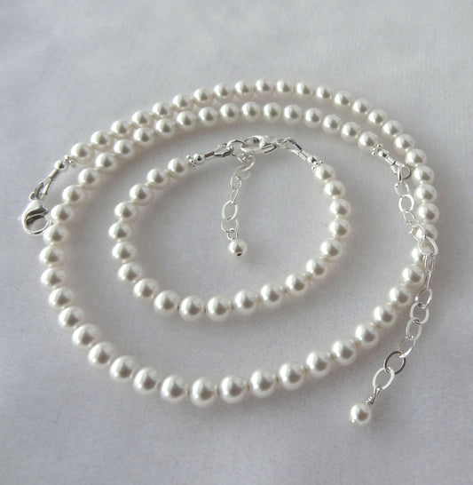 Baby Girl Pearl Bracelet/Necklace, Pearl Set