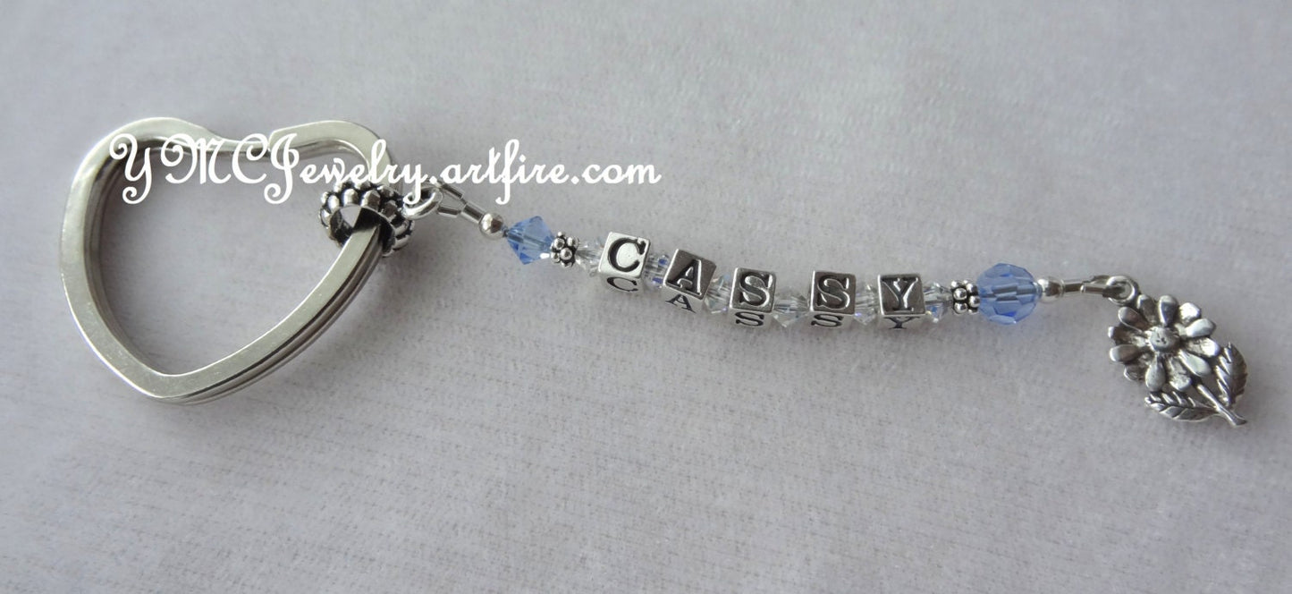 Add-Sterling Silver Personalized Name Keyring,Personalized Key Ring,Name Key Chain,Name Key Ring,Personalized Keyring,Personalized Keychain