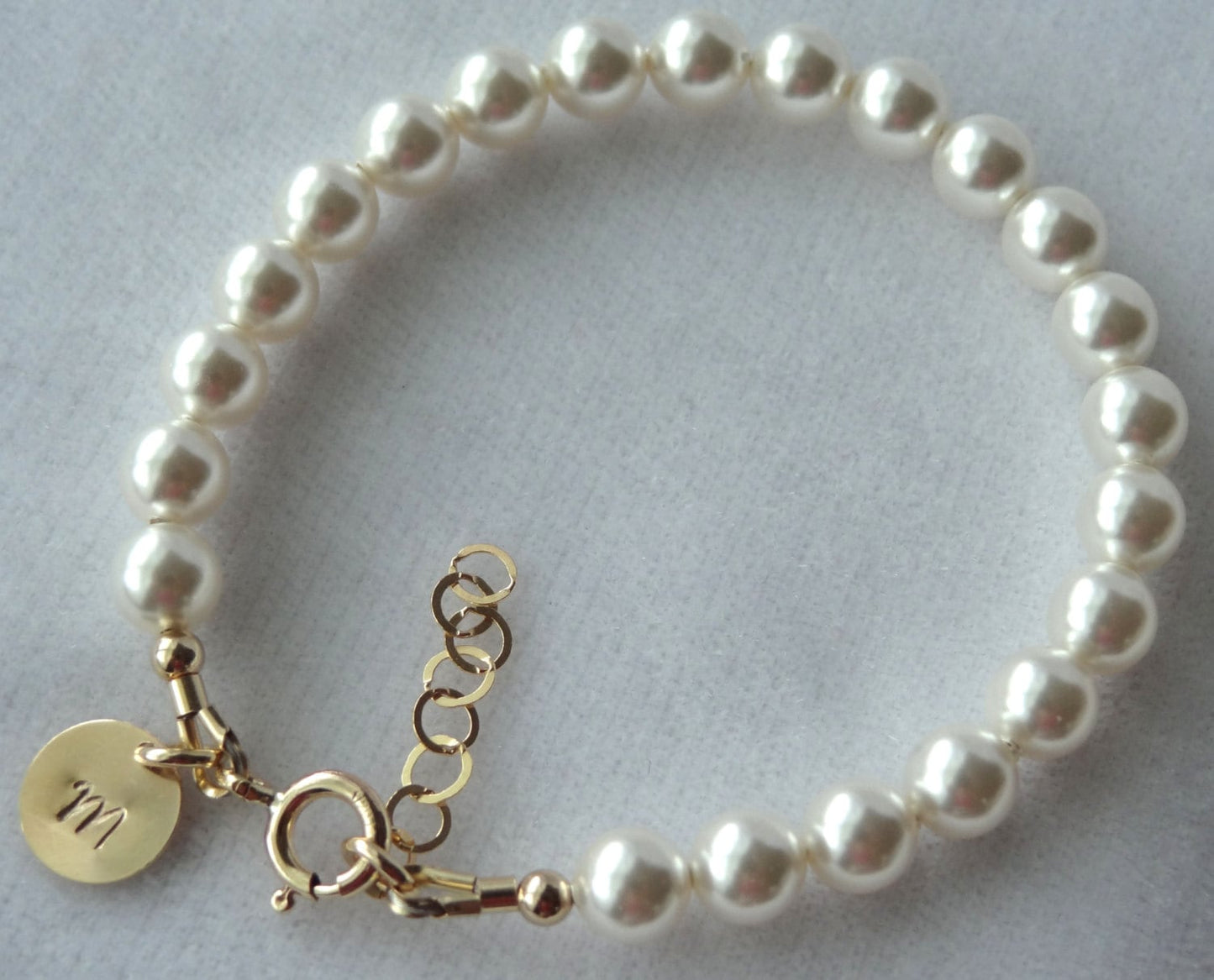 Baby Girl Pearl Bracelet,Baby Pearl Bracelet,Gold Initial Cross Pearl Baptism Bracelet Baby Baptism Bracelet,First Communion Cross Bracelet