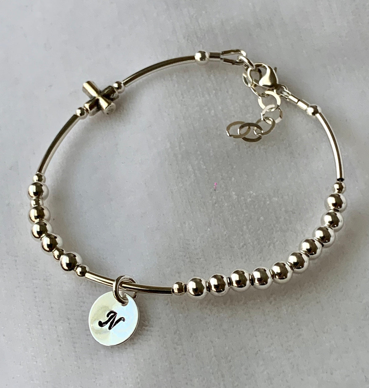 Magnetic Sterling Silver Five Full Decade Rosary Bracelet,First Communion Confirmation Rosary Bracelet,5 Full Faith Rosary Chaplet Bracelet