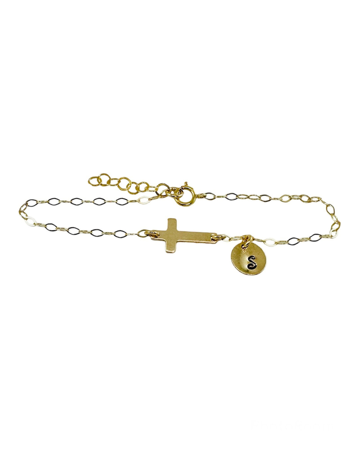 Gold Sideways Cross Bracelet,Confirmation Cross Bracelet,Baptism First Communion Cross Bracelet,Personalized Simple Dainty Cross Bracelet