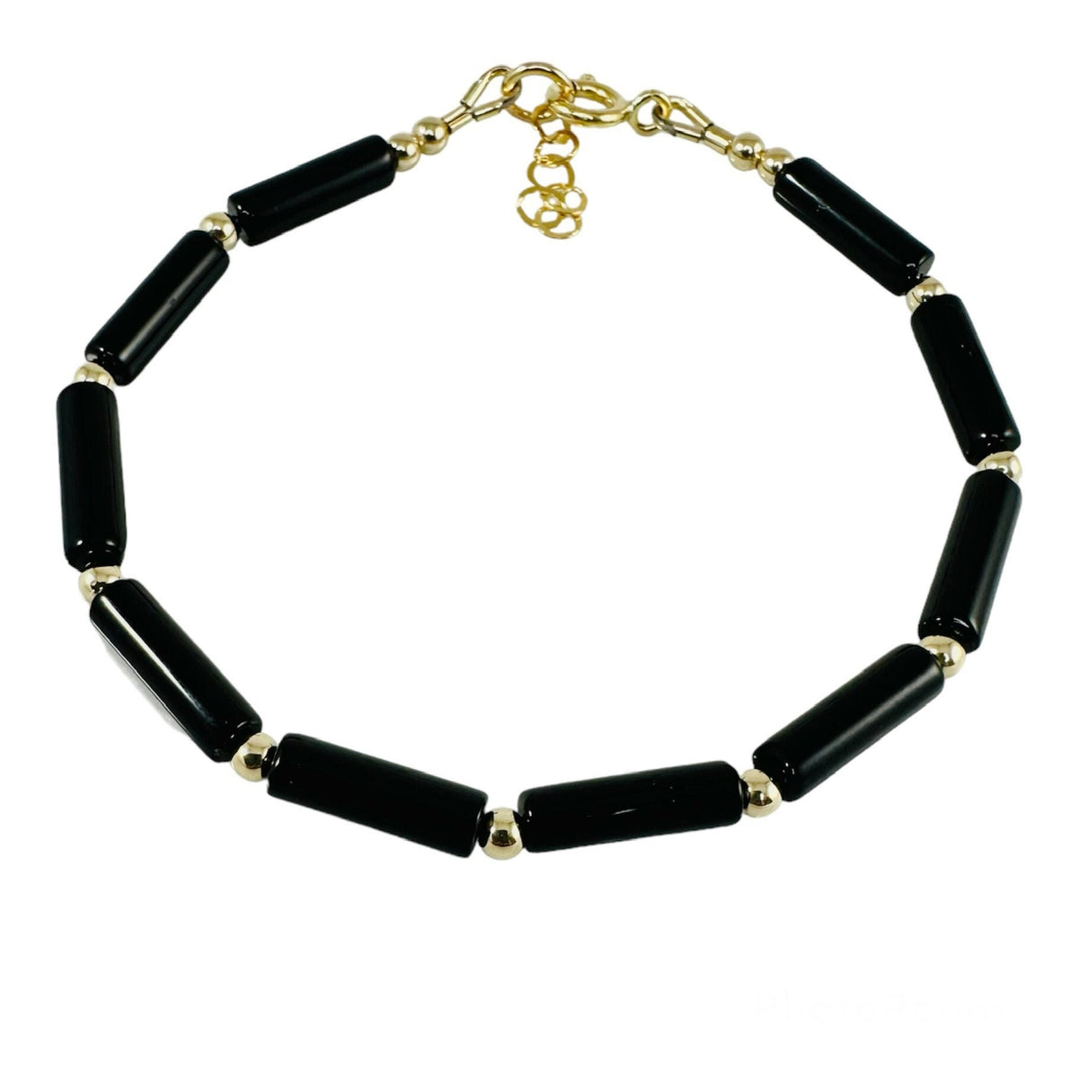 Black Onyx and Malachite Gold Men Bracelet,Black Onyx Green Bracelet,Black Healing Jewelry for Men-Fathers Day Gifts for Men Husband Son Dad