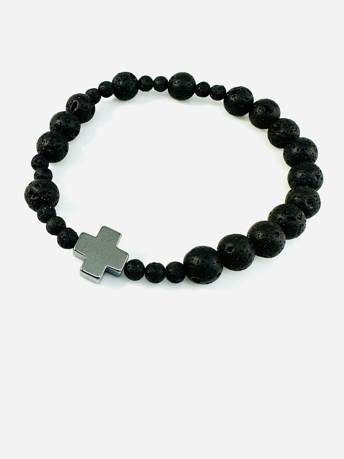 Black Men's Rosary Bracelet,Boy Men First Communion Confirmation Godfather Bracelet,Chaplet Rosary One Decade Bracelet,RCIA Men Bracelet