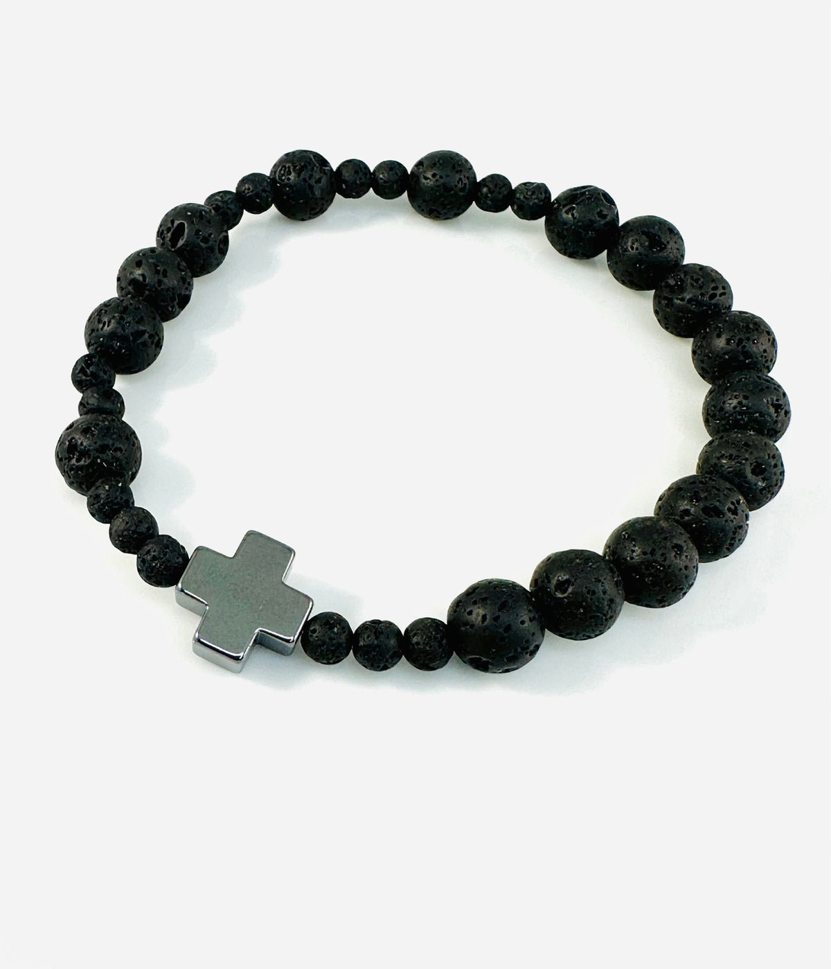Black Men's Rosary Bracelet,Boy Men First Communion Confirmation Godfather Bracelet,Chaplet Rosary One Decade Bracelet,RCIA Men Bracelet