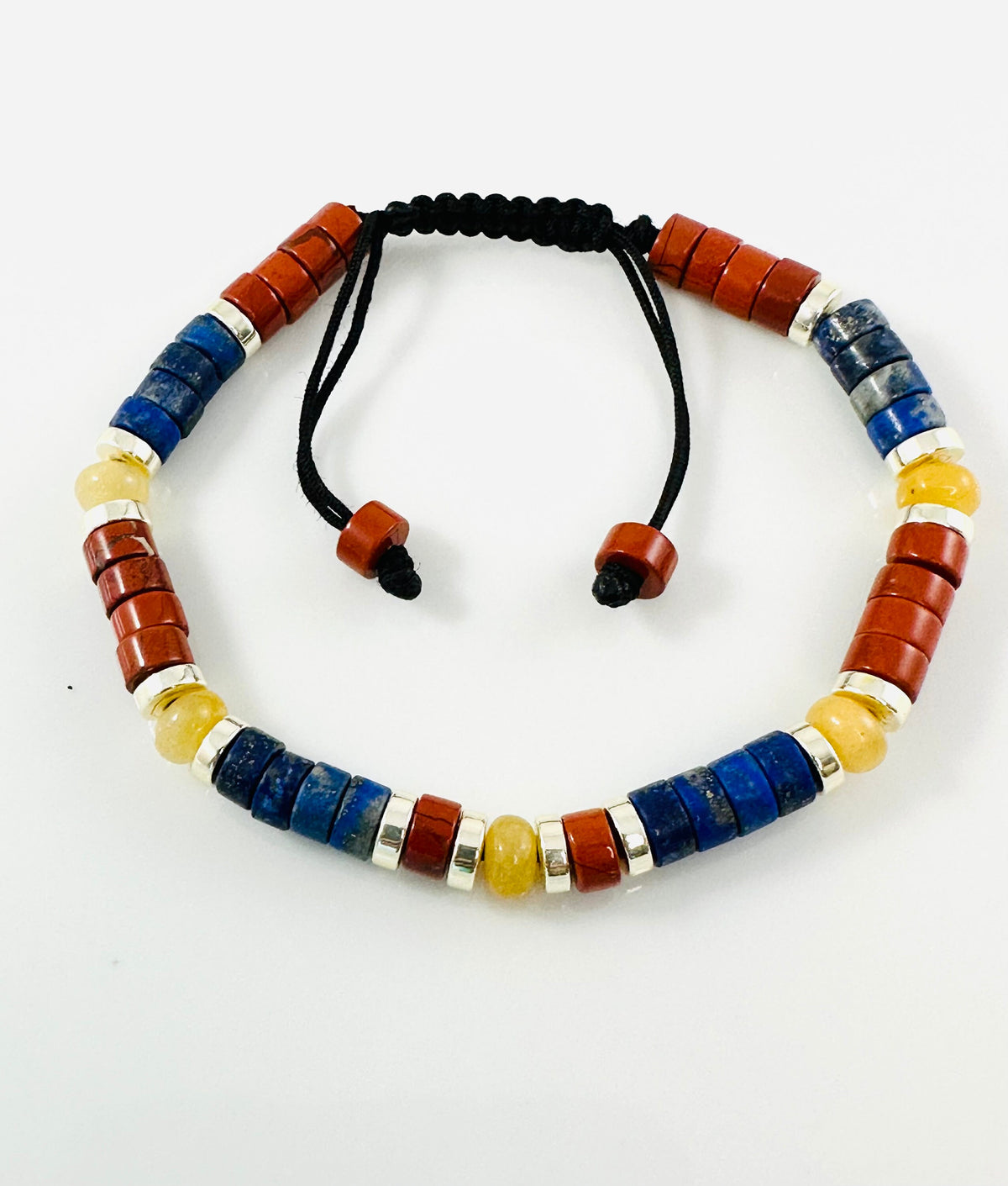 Men's Blue Red Yellow Beaded Bracelet,Lapis Lazuli Men Beaded Bracelet,Protection Men Bracelet,Red Simple Men Bracelet,Men Beaded Bracelet