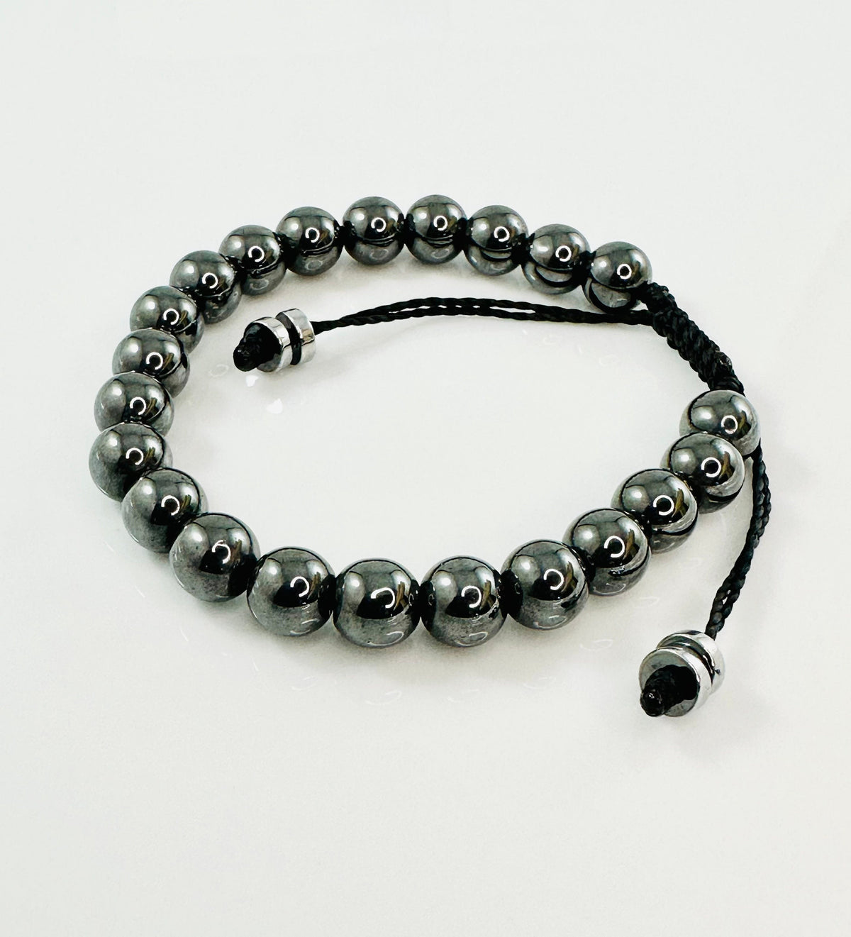 Healing Double Strand Hematite Gemstone Bracelet,Hematite Bracelet,Handmade Jewelry for Men,Black Gray Men Beaded Stone  Protection Bracelet