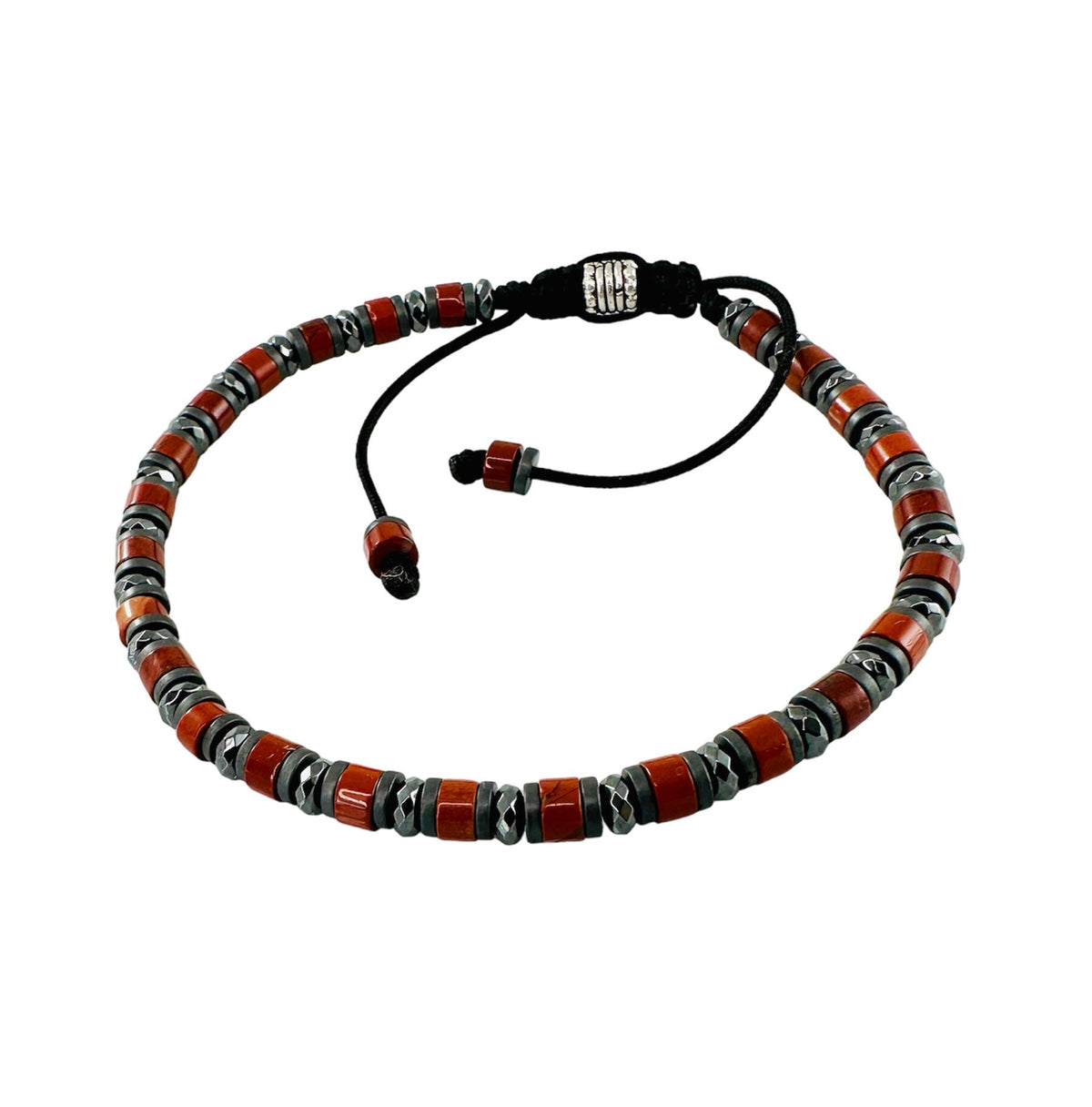 Black Red Beaded Bracelet,Jasper Hematite Heishi Beaded Bracelet,Men Beaded Bracelet,Protection Simple Men Bracelet,Minimalist Bracelet
