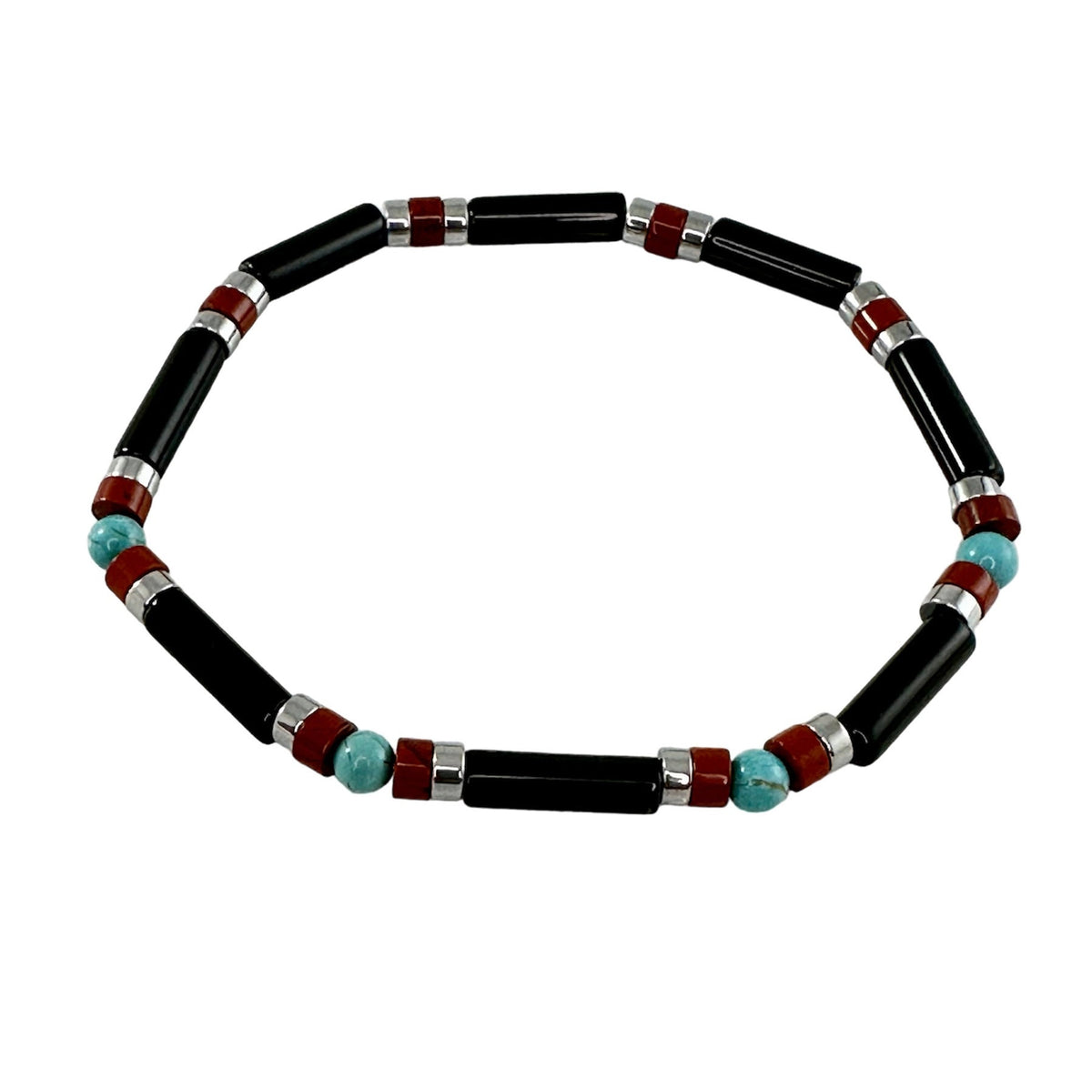 Men's Black Red Blue Beaded Bracelet,Black Onyx Men Beaded Bracelet,Southwest Men Bracelet,Protection Simple Men Bracelet,MinimalistBracelet