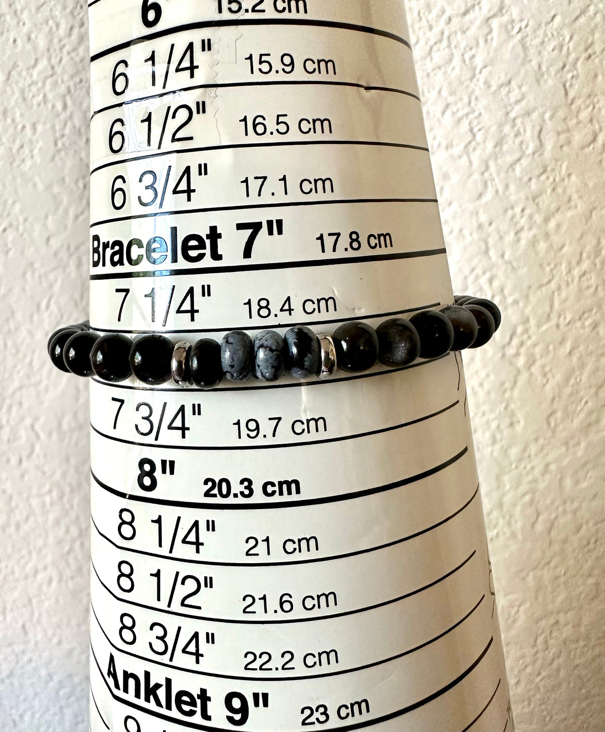 Silver Obsidian Bracelet,Snowflake Obsidian Bracelet,Protection Black Men Bracelets,Black and Gray Beaded Men Beaded Bracelet